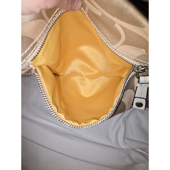 COACH Peyton Signature Satchel #14528 Khaki Jacquard Leather Trim Large Carryall - Picture 12 of 16